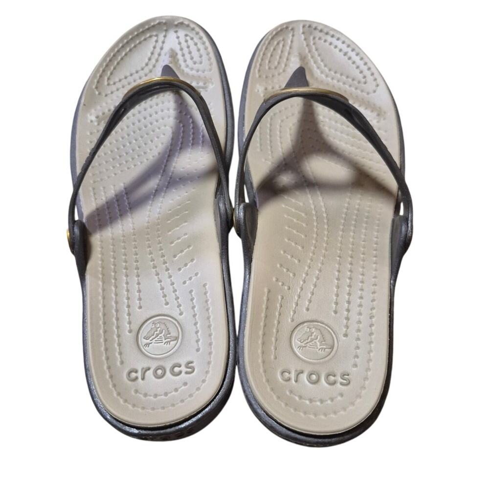 Crocs Sanrah Beveled Circle Wedge Sandals Size W10 - Picture 6 of 7